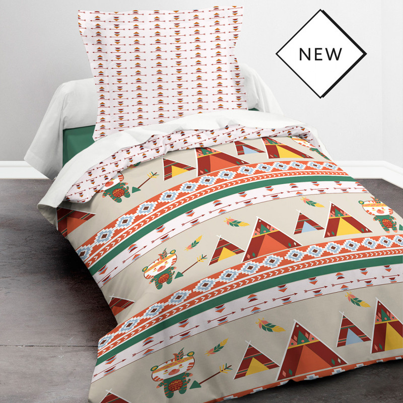 Parure de couette 140 x 200 "Little Tipi" 100% Coton / 57 Fils/cm2