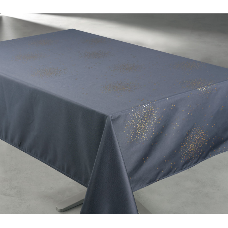 Nappe anti tache rectangulaire "Ariane Effet Métal Gold" 145 x 240 cm (6 à 10 couverts)