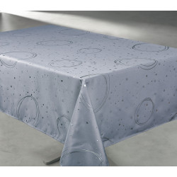 Nappe anti tache rectangulaire "Apollo Effet Métal Silver" 145 x 240 cm (6 à 10 couverts)