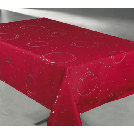 Nappe anti tache rectangulaire "Apollo Effet Métal Silver" 145 x 240 cm (6 à 10 couverts)