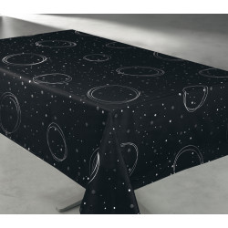Nappe anti tache rectangulaire "Apollo Effet Métal Silver" 145 x 300 cm (8 à 12 couverts)