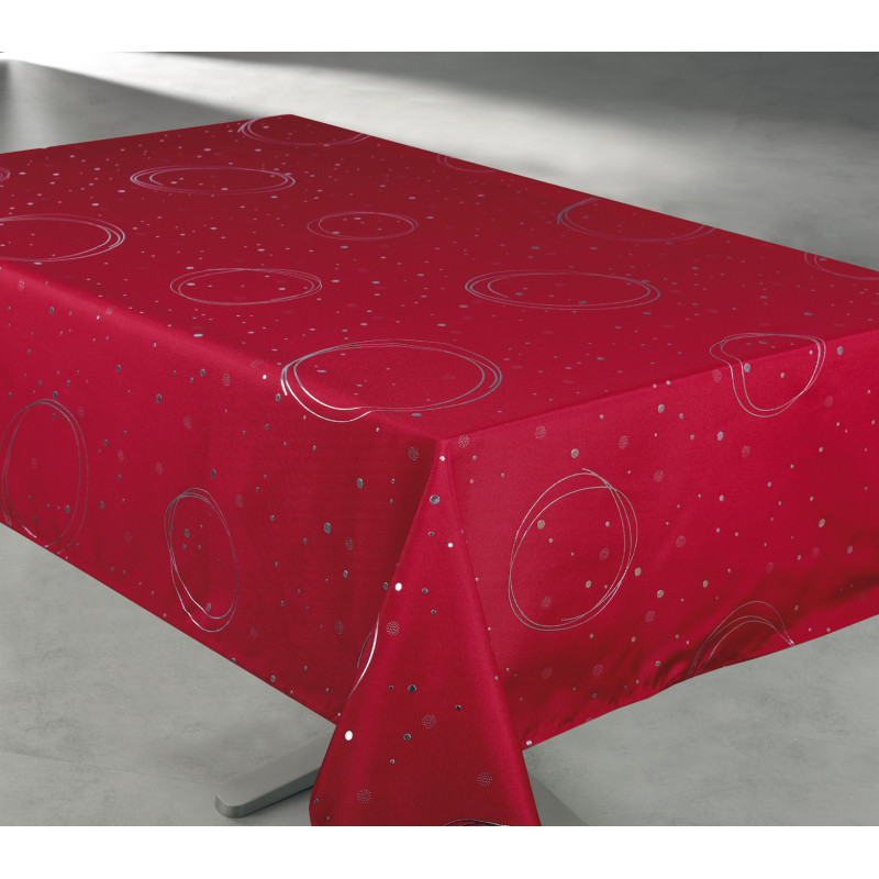 Nappe anti tache rectangulaire "Apollo Effet Métal Silver" 145 x 300 cm (8 à 12 couverts)