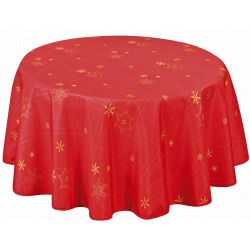 Nappe anti tache ronde "Reveillon" 160 cm (4 à 6 couverts)