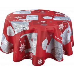 Nappe anti tache ronde "Boules" 160 cm (4 à 6 couverts)
