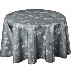Nappe anti tache ronde "Sapin" 160 cm (4 à 6 couverts)