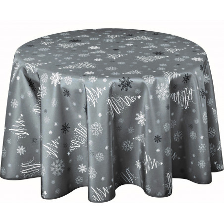 Nappe anti tache ronde "Sapin" 160 cm (4 à 6 couverts)