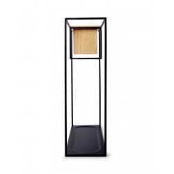 Grande étagère simple en bois et métal noir "Cubist" Umbra