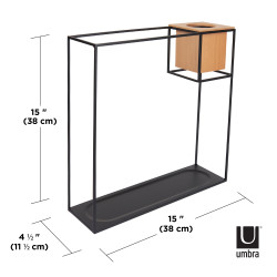 Grande étagère simple en bois et métal noir "Cubist" Umbra