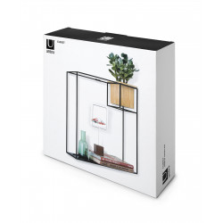 Grande étagère simple en bois et métal noir "Cubist" Umbra