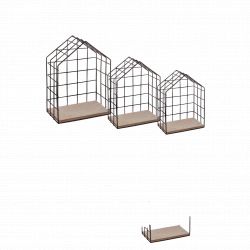 Lot de 3 étagères Maison Noir Atmosphera