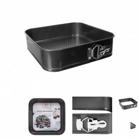Moule carré démontable 26 cm - Fond amovible Secret de Gourmet