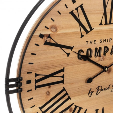 Horloge "Colonial" métal & bois D58 cm Atmosphera