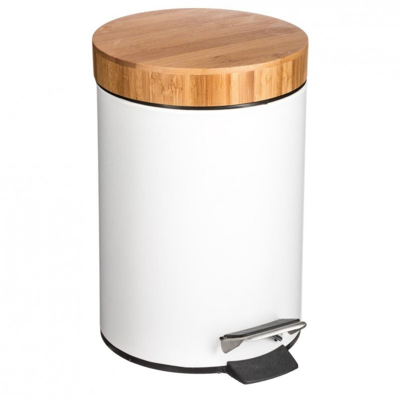 Poubelle à Pédale "Natureo" 3 litres Blanc Atmosphéra