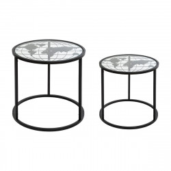 Lot de 2 tables d'appoint "Map" en métal Atmosphera