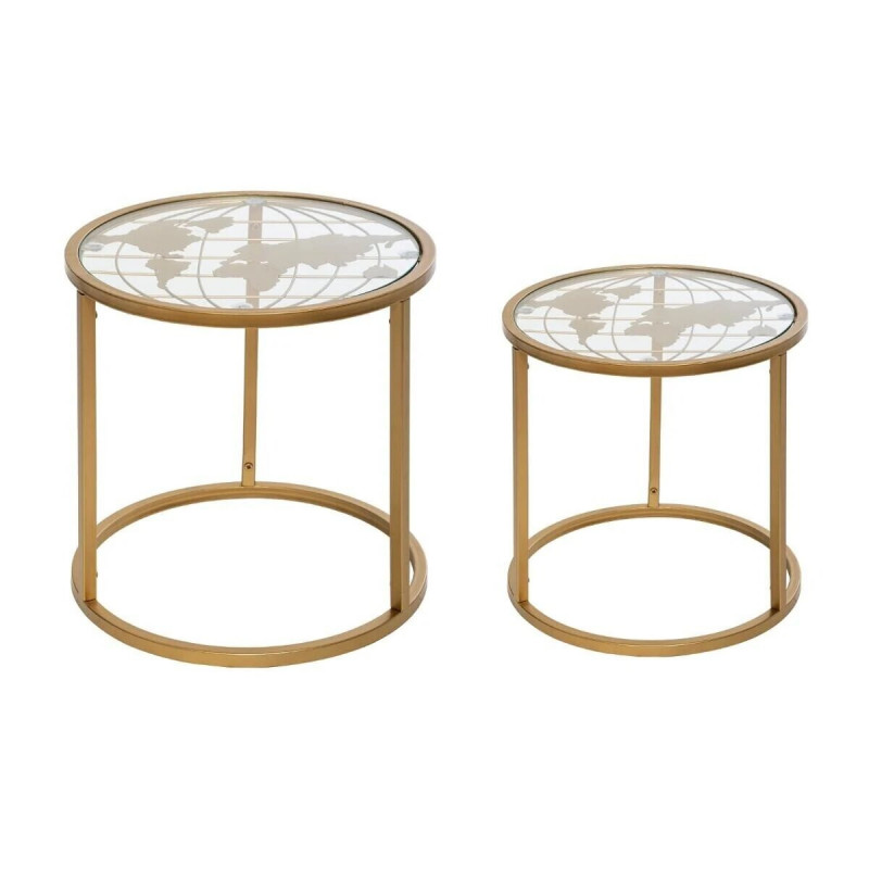 Lot de 2 tables d'appoint "Map" en métal Atmosphera
