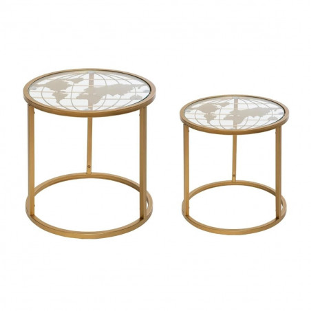 Lot de 2 tables d'appoint "Map" en métal Atmosphera