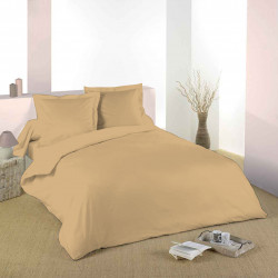 Housse de couette Taupe 240 x 220 cm / 100% Coton / 57 Fils/cm² pour lit 2 places