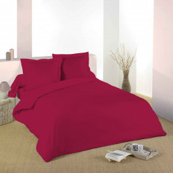 Housse de couette Rouge 260 x 240 cm / 100% Coton / 57 Fils/cm² pour lit 2 places "King Size"
