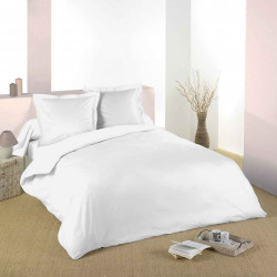 Housse de couette Blanc 260 x 240 cm / 100% Coton / 57 Fils/cm² pour lit 2 places "King Size"
