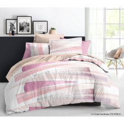 Pack complet La Ciotat Rose  housse de couette pour lit 140 x 190 cm 100% coton / 57 fils/cm²