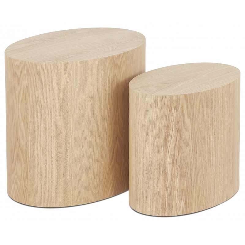 Lot de 2 tables d'appoint "Trunko" en bois Kokoon
