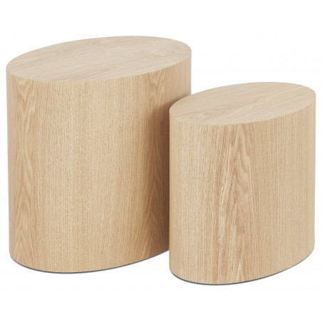 Lot de 2 tables d'appoint "Trunko" en bois Kokoon