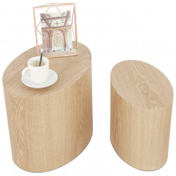 Lot de 2 tables d'appoint "Trunko" en bois Kokoon