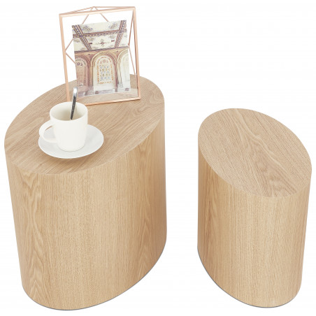 Lot de 2 tables d'appoint "Trunko" en bois Kokoon