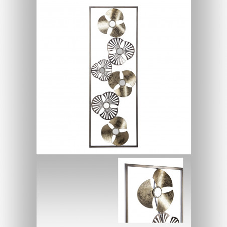 Déco murale "Fleurs", métal 31 x 89 cm Atmosphera