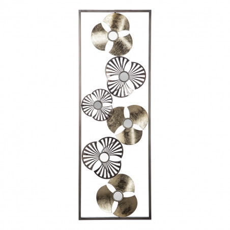 Déco murale "Fleurs", métal 31 x 89 cm Atmosphera