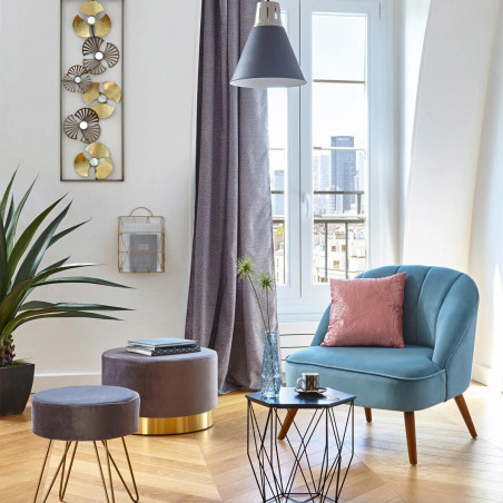 Déco murale "Fleurs", métal 31 x 89 cm Atmosphera