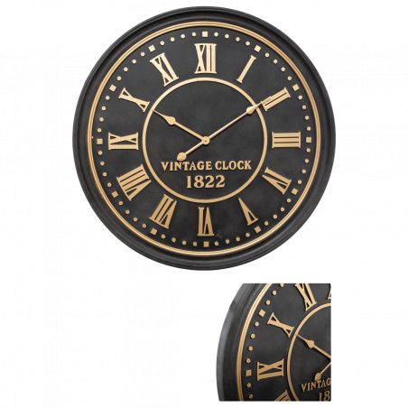Horloge "Aedan" noire Diamètre 77 cm Atmosphera