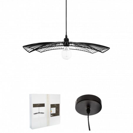 Suspension filaire "Cuzco" noire, métal Diamètre 58 cm Atmosphera