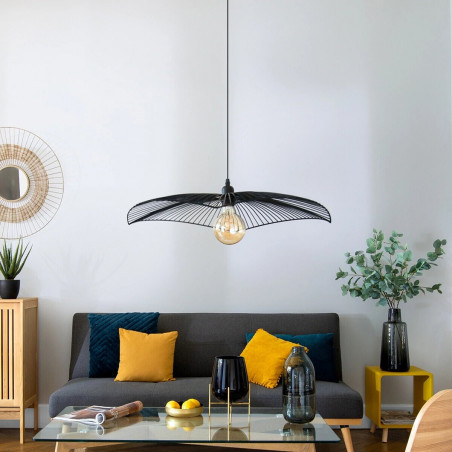 Suspension filaire "Cuzco" noire, métal Diamètre 58 cm Atmosphera