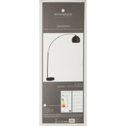 Lampadaire Noir en métal Hauteur 175 cm Atmosphera