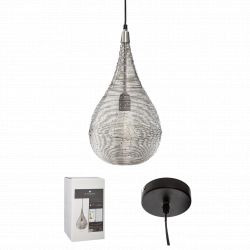 Suspension goutte métal "Kiru" argent Diamètre 23 cm Atmosphera