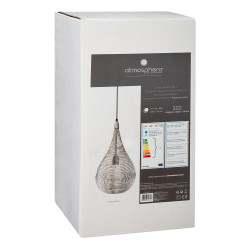 Suspension goutte métal "Kiru" argent Diamètre 23 cm Atmosphera
