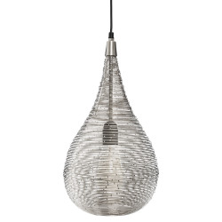 Suspension goutte métal "Kiru" argent Diamètre 23 cm Atmosphera