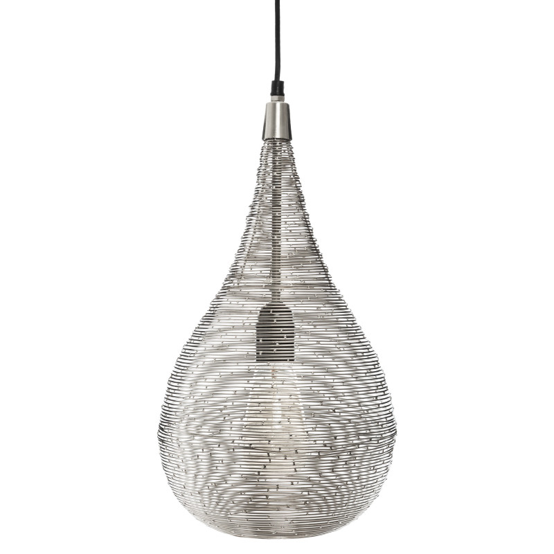 Suspension goutte métal "Kiru" argent Diamètre 23 cm Atmosphera