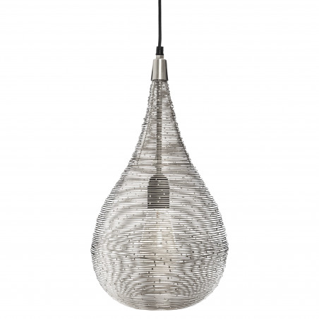 Suspension goutte métal "Kiru" argent Diamètre 23 cm Atmosphera