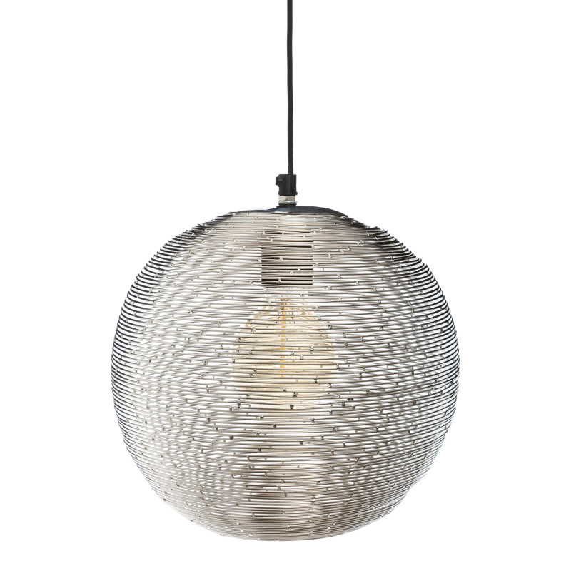 Suspension boule métal "Kiru" argent Diamètre 25 cm Atmosphera