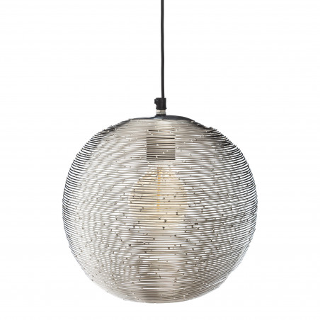 Suspension boule métal "Kiru" argent Diamètre 25 cm Atmosphera