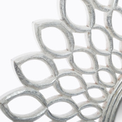 Miroir "Fleur" argent & bois sculpté Diamètre 90 cm Atmosphera