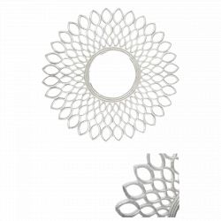 Miroir "Fleur" argent & bois sculpté Diamètre 90 cm Atmosphera