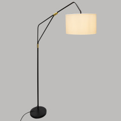 Lampadaire arc "Luce" noir & doré, métal Hauteur 181 cm Atmosphera