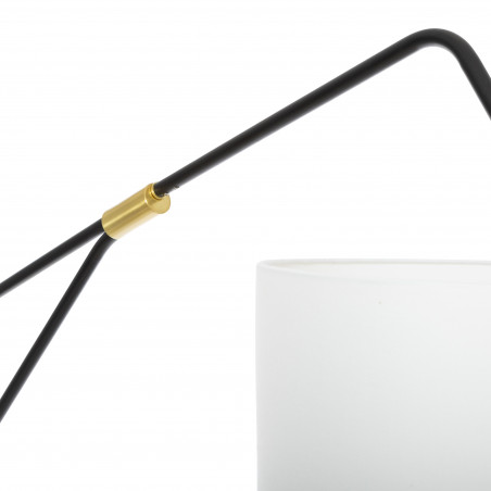 Lampadaire arc "Luce" noir & doré, métal Hauteur 181 cm Atmosphera