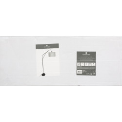 Lampadaire arc "Luce" noir & doré, métal Hauteur 181 cm Atmosphera