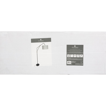 Lampadaire arc "Luce" noir & doré, métal Hauteur 181 cm Atmosphera