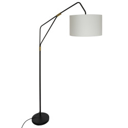 Lampadaire arc "Luce" noir & doré, métal Hauteur 181 cm Atmosphera