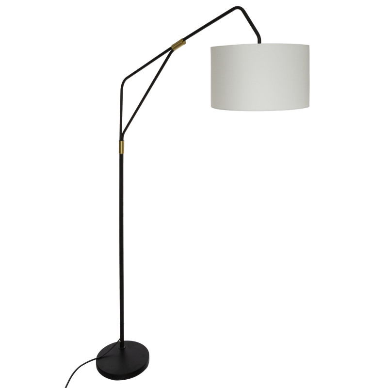 Lampadaire arc "Luce" noir & doré, métal Hauteur 181 cm Atmosphera